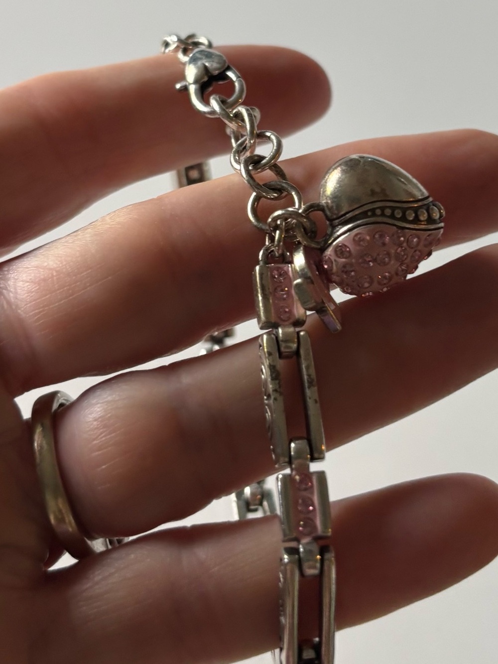 Brighton Power of Pink 2012 Bracelet Pink Crystal Heart Breast Cancer - Picture 4 of 7